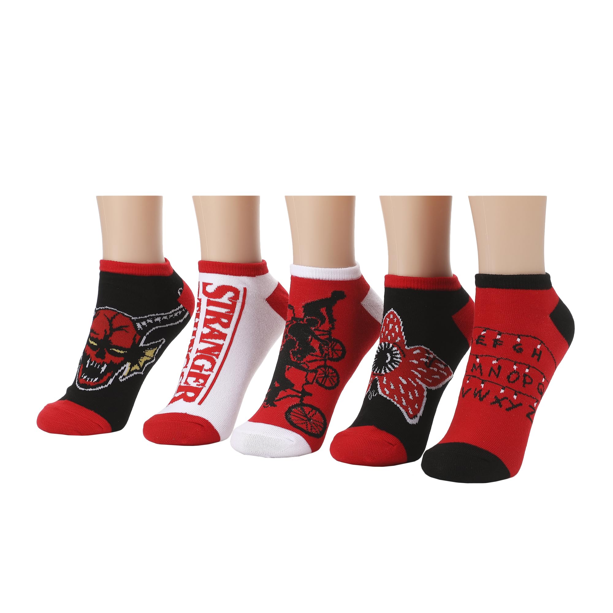 Bioworld Stranger Things Monsters Womens 5-Pair Pack Ankle Socks