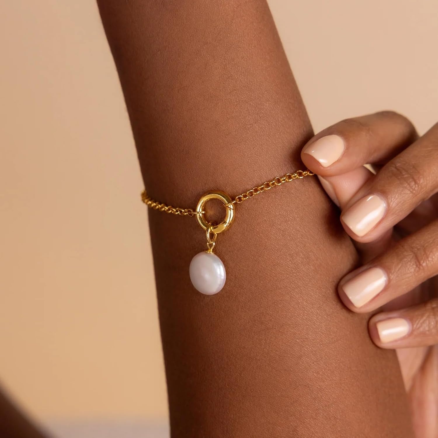 CAITLYNMINIMALIST 18K Gold Sterling Silver Mother of Pearl Moonstone Heart Charm Bead Pendant for Necklace Bracelet & Hoop Earrings Gift for Her