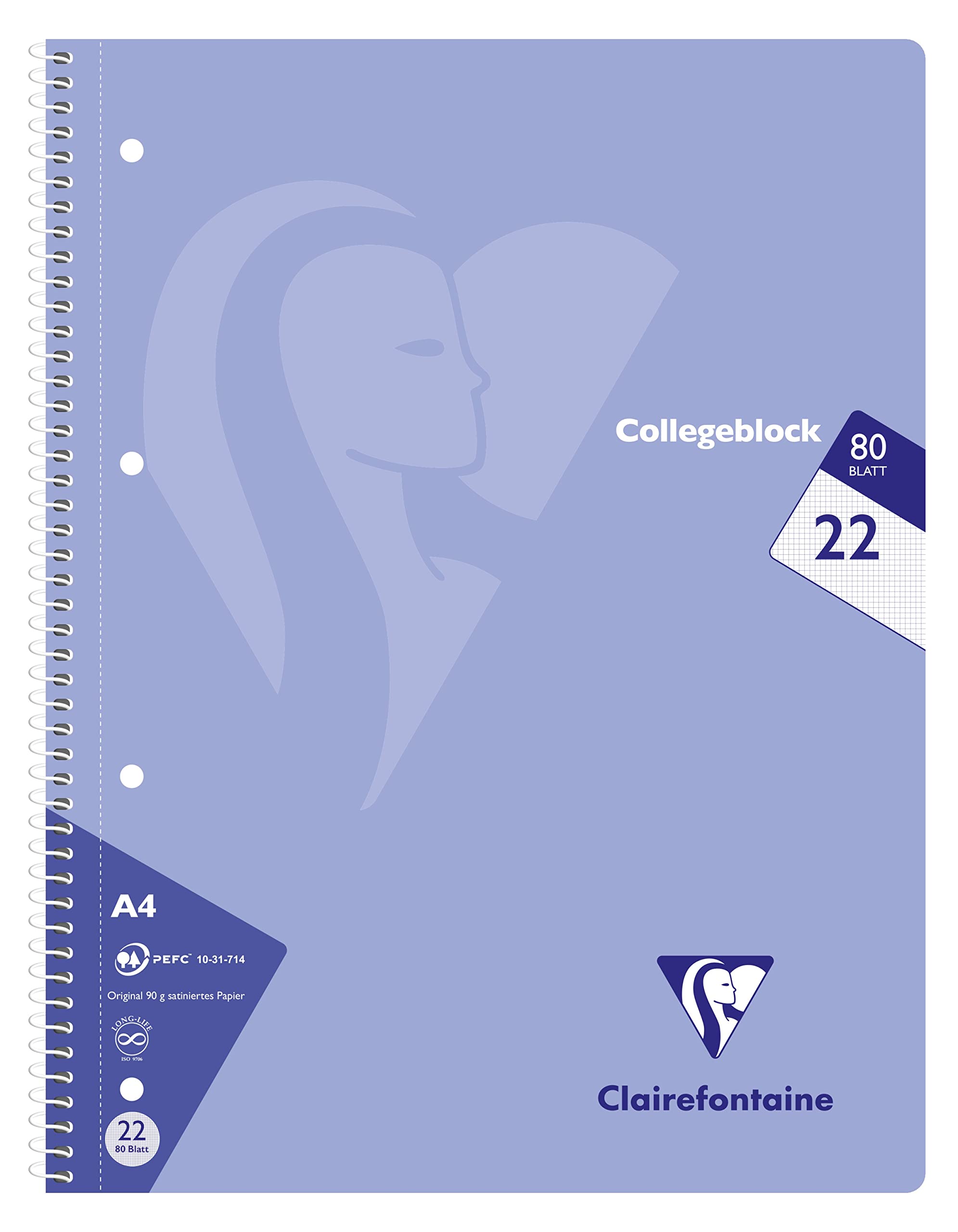 Clairefontaine 306252C, One Pack of 5 School Notebooks, Dimensions: DIN A4 21x29.7 cm, 160 Pages, 90g, Small Squares - Image 3