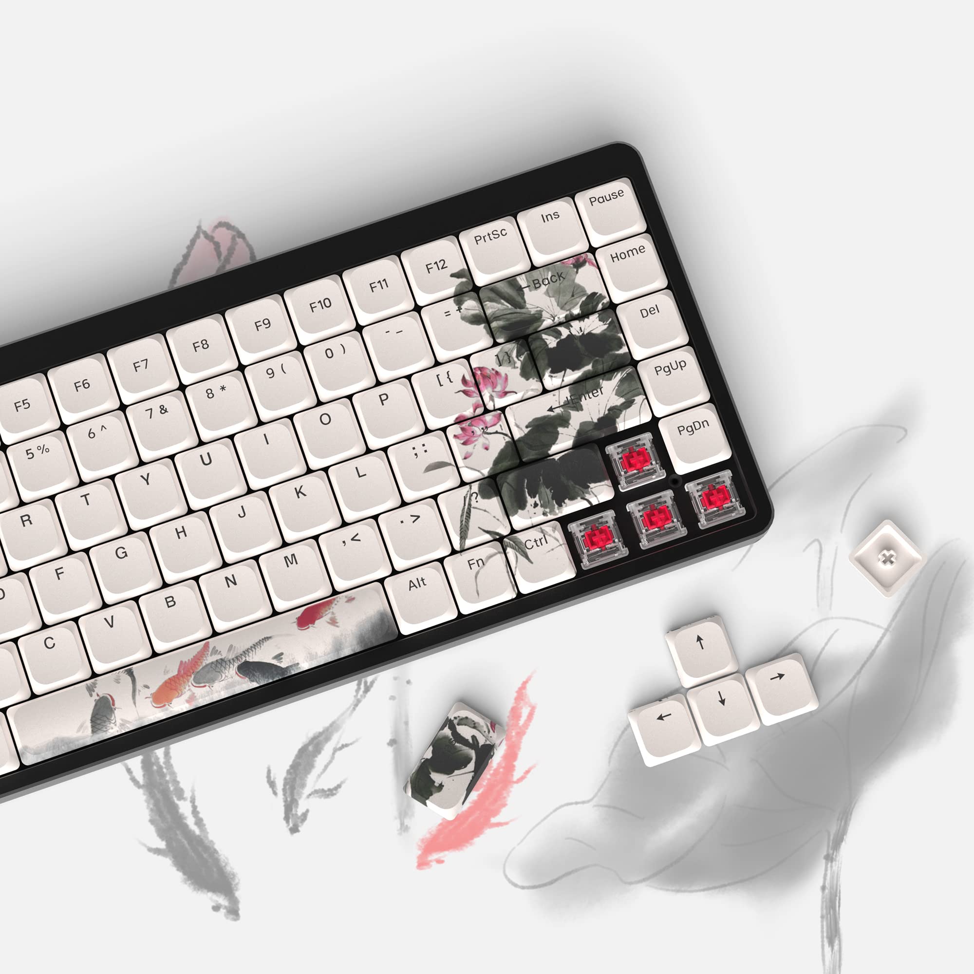 Amazon | XVX キーキャップロープロファイル 薄型 ロータス キー