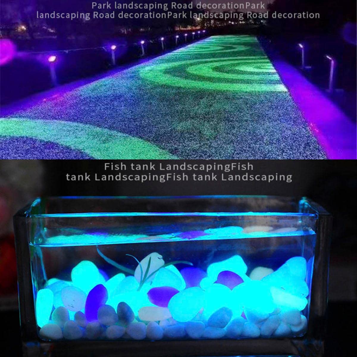 200x Pietre Luminose, Set 200 Ciottoli Luminescenti, Decorazione Per Giardino Acquario Vasi Arredo Verde 85213844