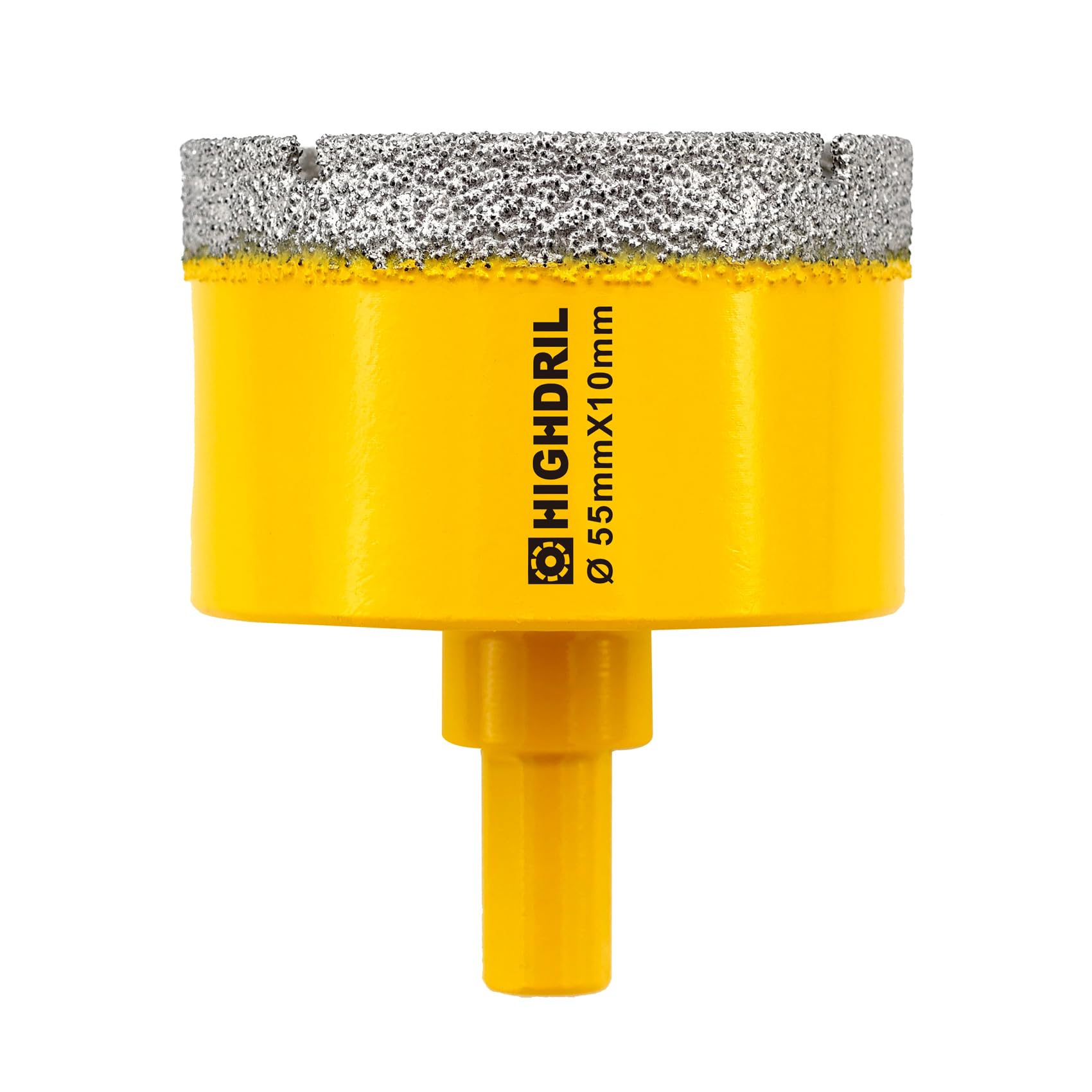 Dry Diamond Core Drill Bit,HIGHDRIL Diameter 55mm 2-1/8" with Triangle Shank Vacuum Brazed Hole Saw for Concrete Marble Glass Porcelain Tile Masonry Brick — image 1