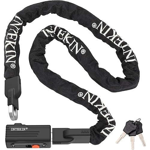 Bike Chain Lock 3FT/4FT/5FT Heavy Duty Bike Lock Anti-Theft Bicycle Chain Lock 8mm/10mm Thicker Bicycle Lock Chain Bike Lock with 3 Keys for Bike, Motorcycle