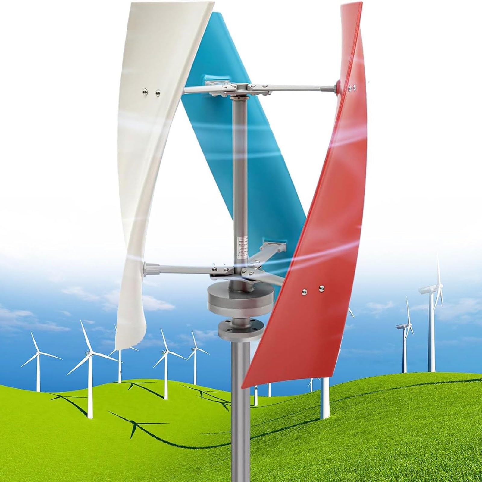 Éolienne verticale permanente 24V pour alimentation du jardin et secours MPPT