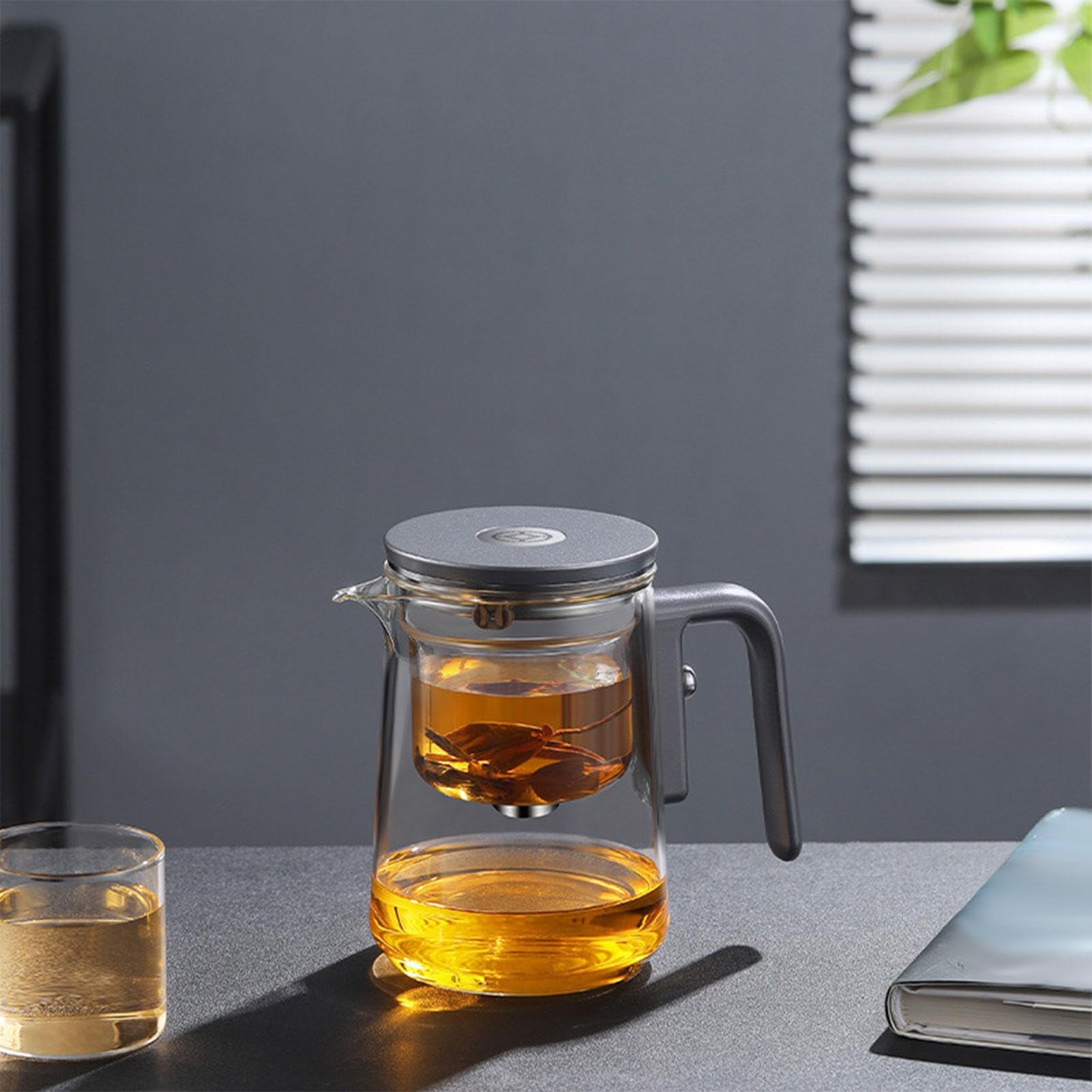 Tea Infuser Pot - Eleganter loser Tee mit herausnehmbarem Edelstahlfilter | Hitzebeständiger Glaswasserkocher für Kräutertee, Grün, Oolong und Schwarz