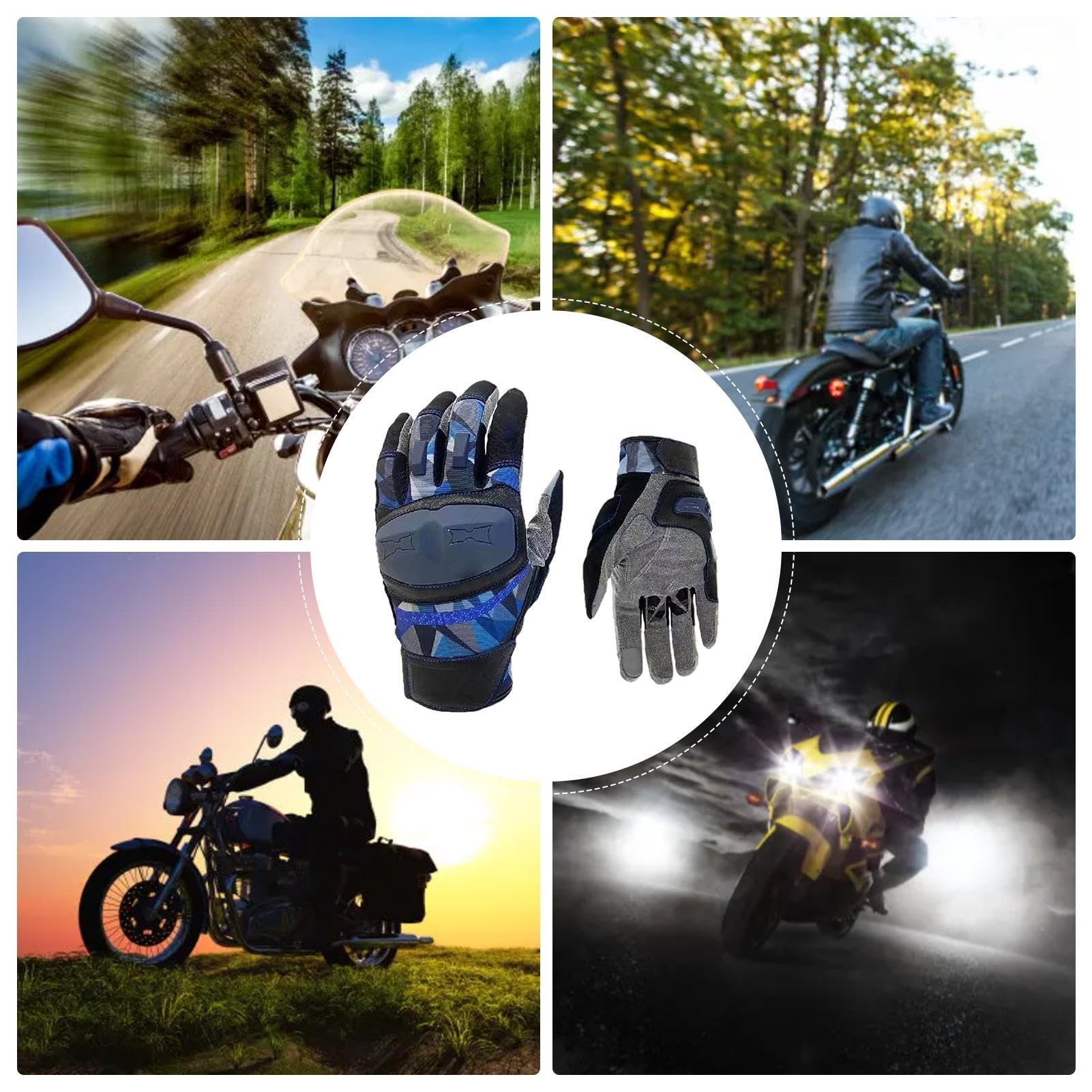Guanti da moto da uomo, guanti da ciclismo, guanti da moto, guanti da motocross, guanti da motocross, guanti antiscivolo con touchscreen per corsa e ciclismo