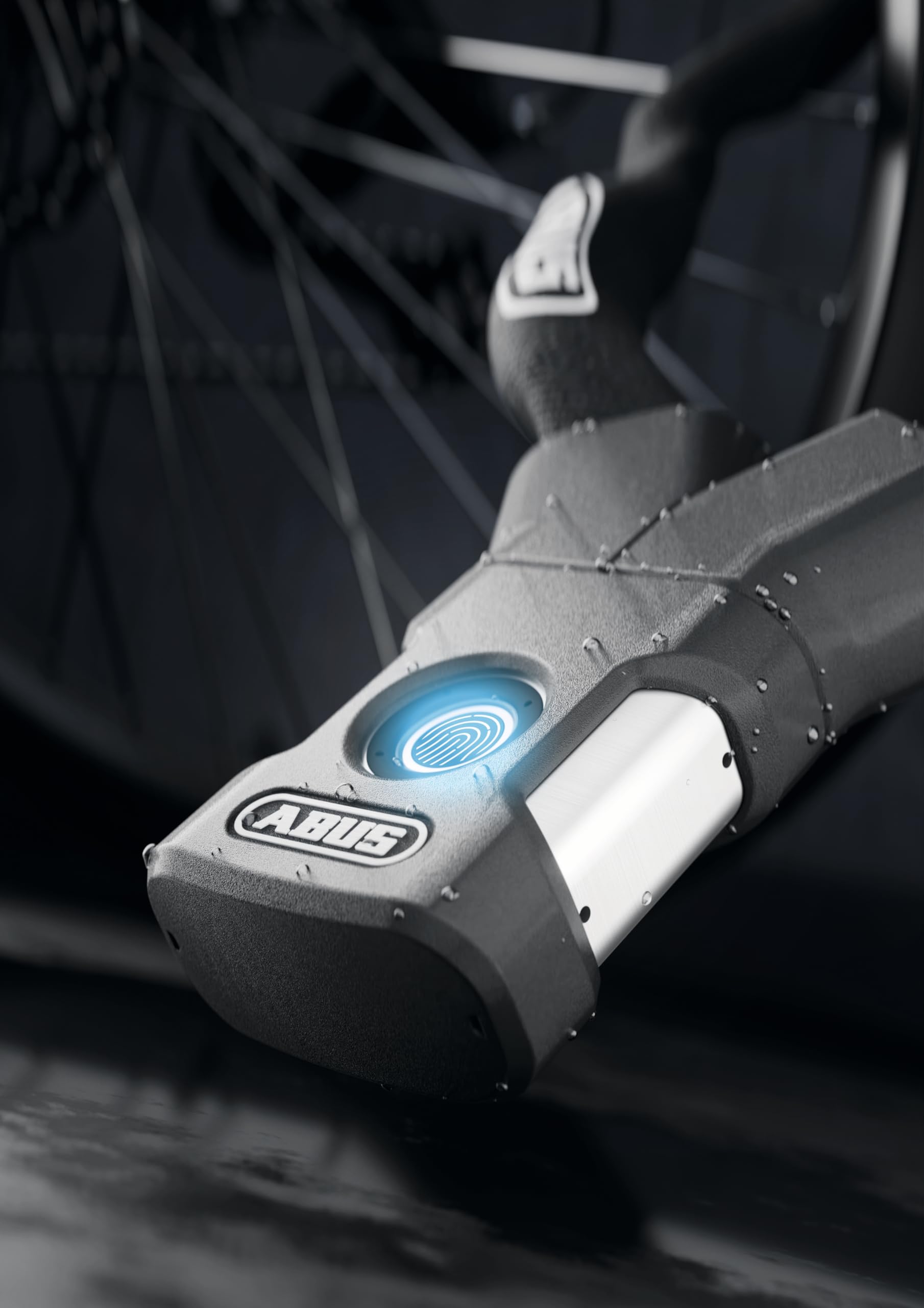 ABUS YARDO 7807F - Candado de cadena con sensor de huellas dactilares, apertura sin llave mediante huellas dactilares, resistente a la intemperie, candado para asegurar objetos, 85 cm de longitud