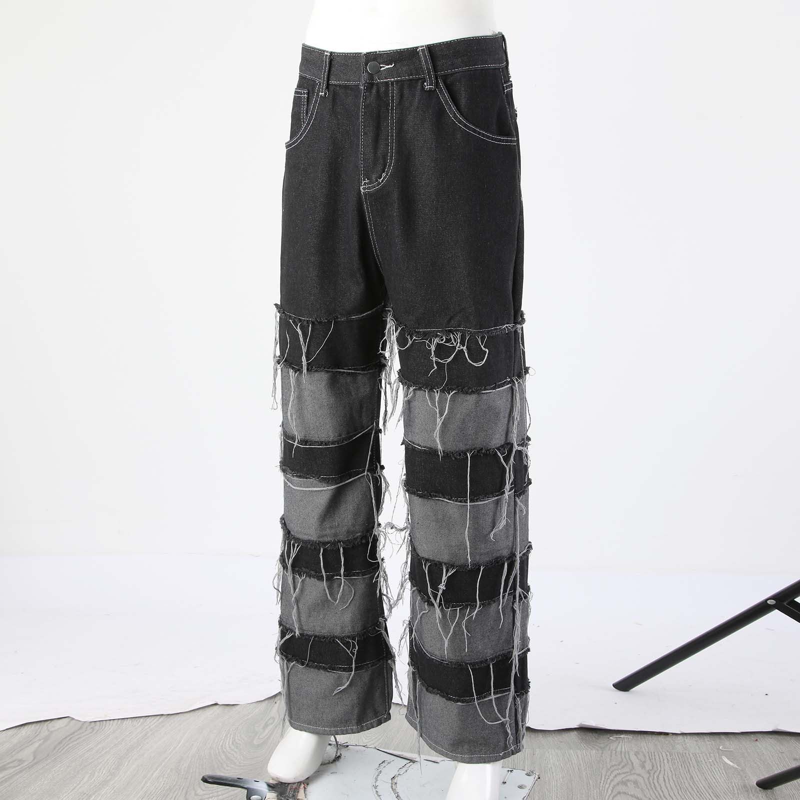 Genérico Pantalones De Mezclilla Ajustados para Hombre Pantalones Deportivos Rasgados Desgastados Desgastados Ajustados para Uso Diario Vaqueros De Hombre Vaqueros Rectos