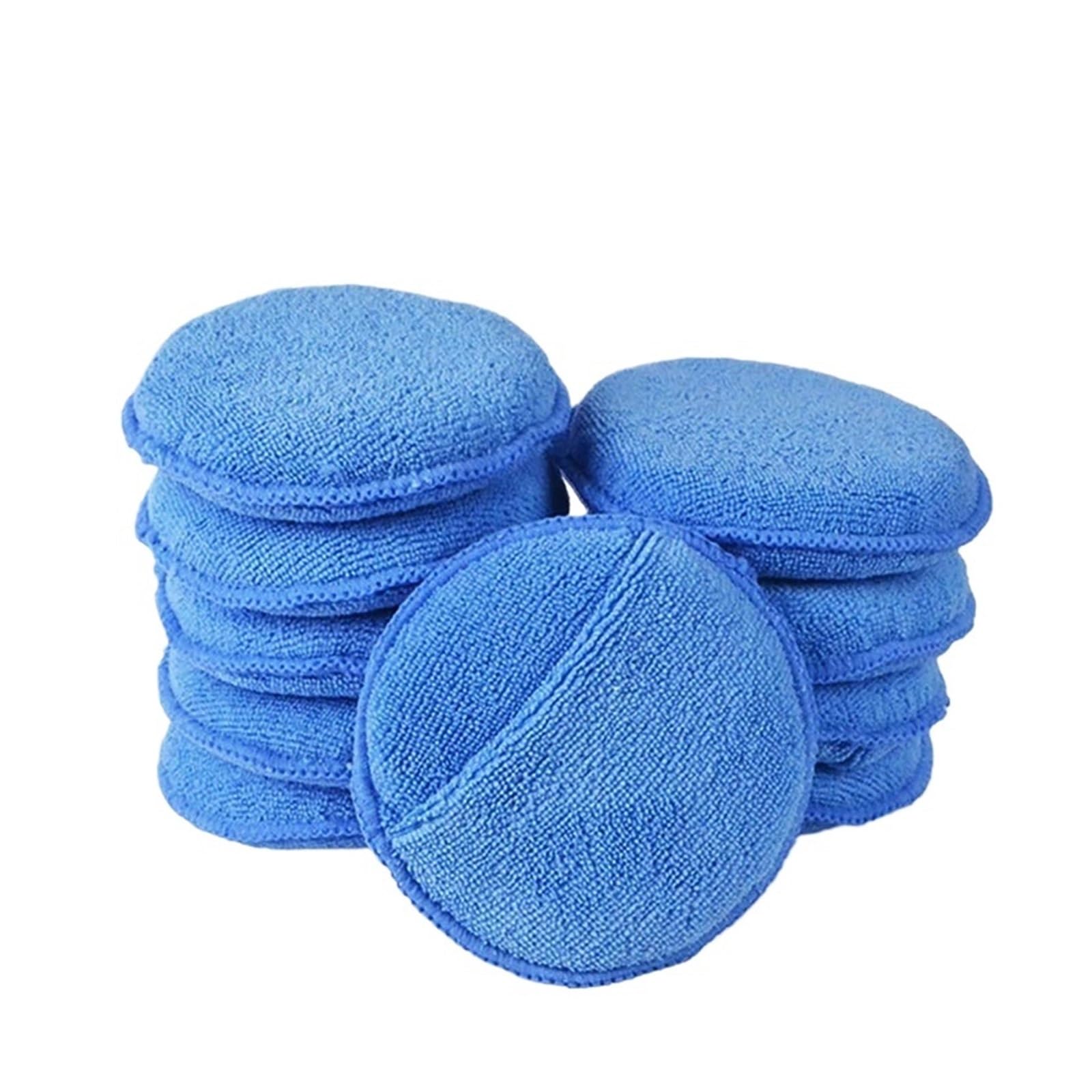 10 szt. gąbek do pielęgnacji samochodu, woskowania, polerowania, miękka okrągła pianka z mikrofibry, narzędzia czyszczenia(Blue 10Pcs)