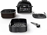 Vista 6 de Ninja Foodi Pro 5 en 1 con sonda inteligente integrada para uso en interiores, freidora de aire de 4 cuartos, para asar, hornear, deshidratar