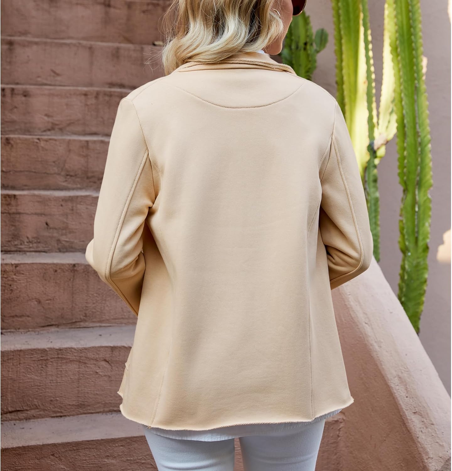 Ainangua Classic Trench Coats for Women Double Breasted Belfast Fleece Peacoat Jackets Essentials Fall Winter Coat - Image 2