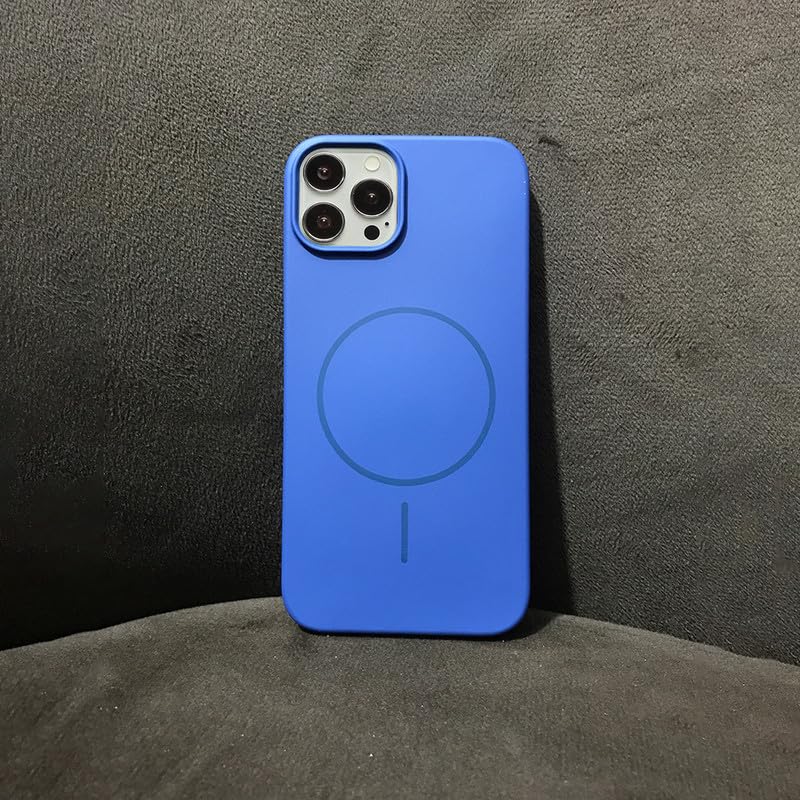 Image of ZR011 for iPhone 15 Pro Back Case Cover | Matte Slim Fit | Camera Protection | Shockproof Silicone Case - Blue