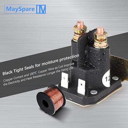 Miniatura 4 de MaySpare Solenoide de arranque compatible con tractor de césped John Deere AM133094, MTD 725-04439 Cub Cadet