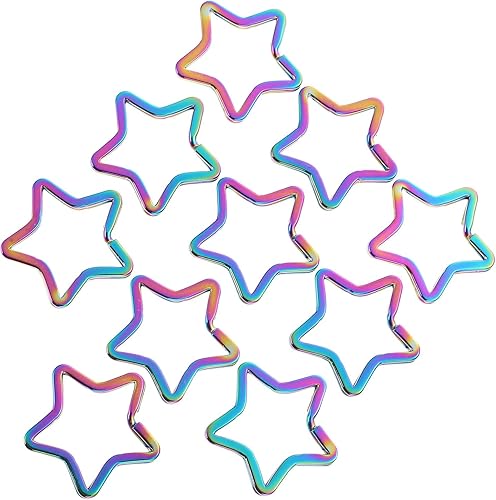 Miniatura 8 de VICASKY 10 llaveros artesanales únicos con forma de automóvil, mosquetones, anillo de organización para llavero de arco iris, accesorios de color,