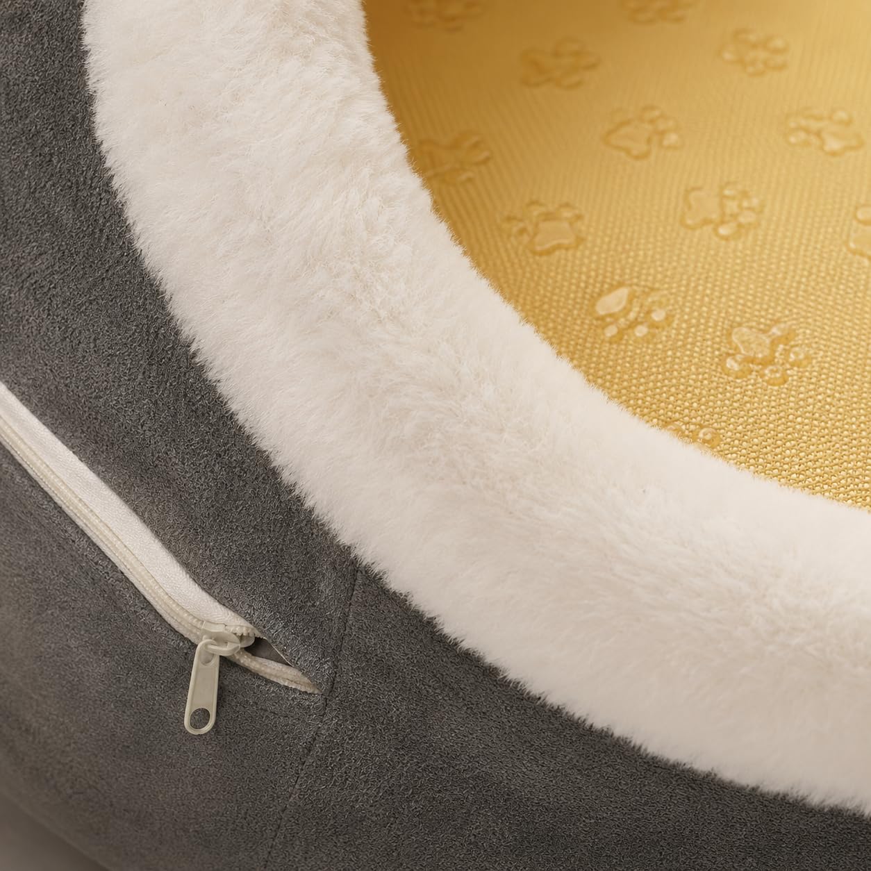 Cuccia Cane Interno Morbida, Reversibile in Tessuto Poliestere, Cuscino Estraibile Lavabile, Grigio Scuro Grande per Adulti