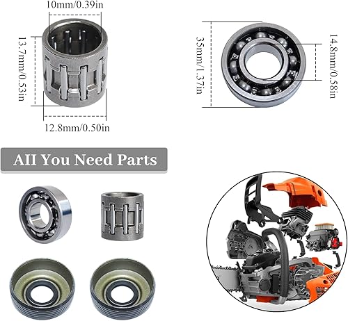 Miniatura 2 de Kit de sello de aceite del cojinete del cigüeñal para HUSQVARNA 340 340E 345 345E 350 EPA motosierra piezas 503932301 503932302