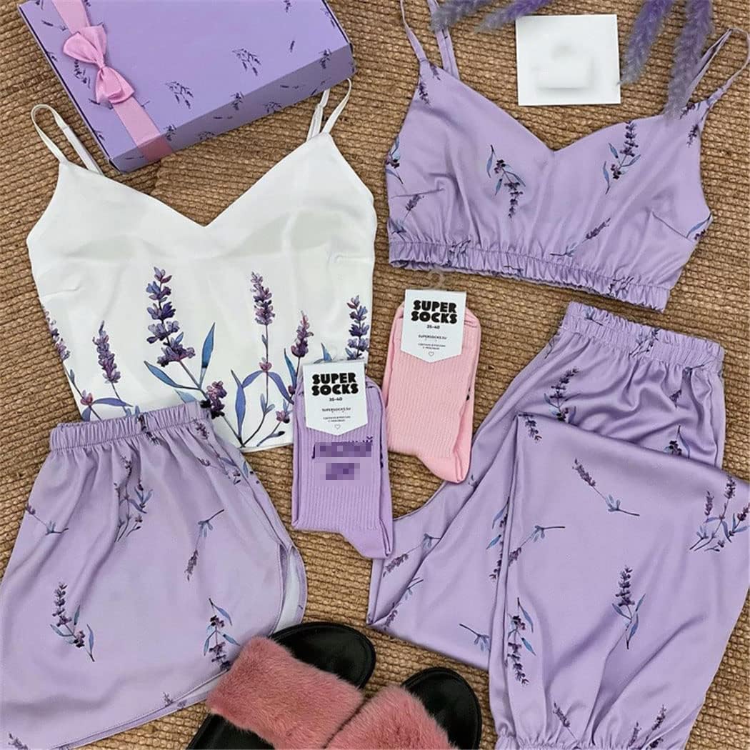 Haitpant Women Sexy Flower Print Wedding Robe Set Silk Sleepwear Casual Intimate Lingerie Nightgown Nightdress Homewear Gown