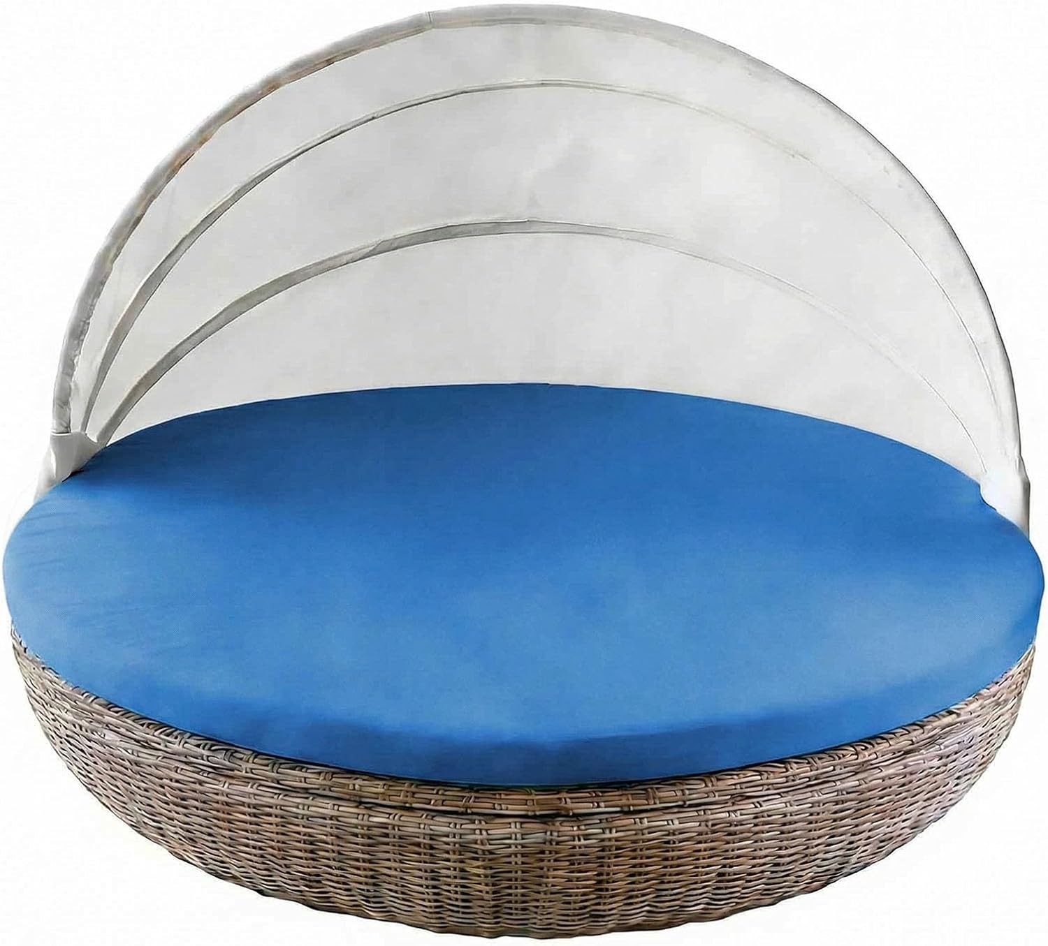 Outdoor Daybed Cushion Round Cover with Elastic Band, Sun Bed Cushion Covers, for Outdoor Patio daybed, Waterproofand UV-Resistant (Cover only)