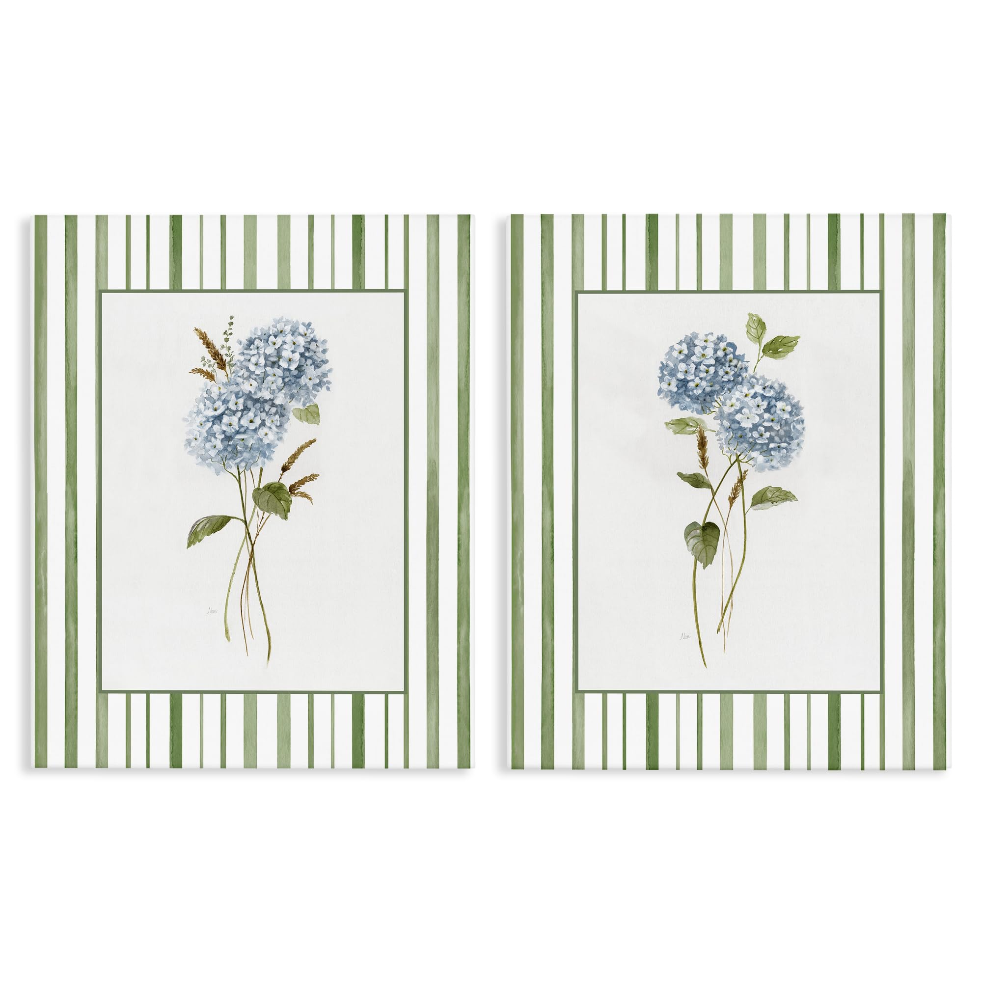 'Wheat & Hydrangea Sprigs'| 2pc Canvas Art Set 2