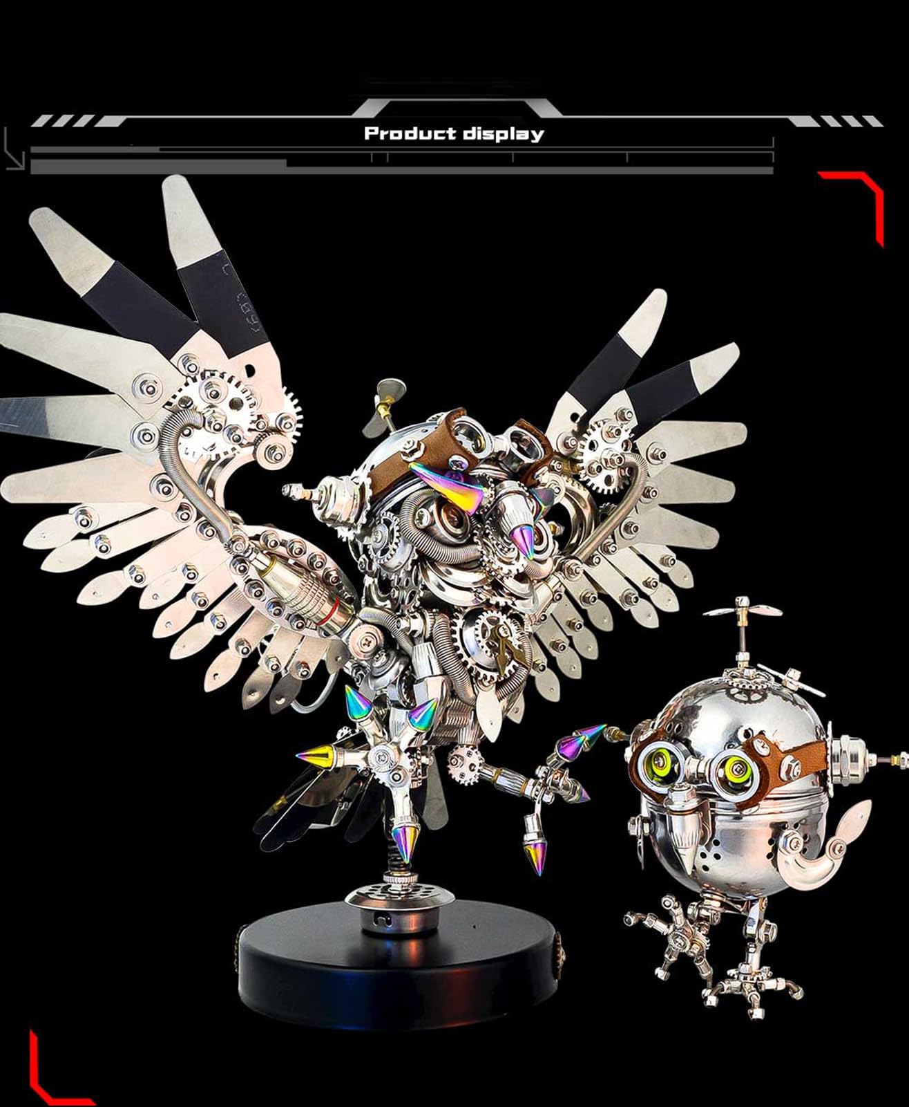 Metalkitor Metalowe puzzle 3D dla dorosłych, wzór jajka sowy, DIY, ozdoba - układanie, rękodzieło, łamigłówka - idealna dekoracja biurka i wybór na prezent (110 szt.)