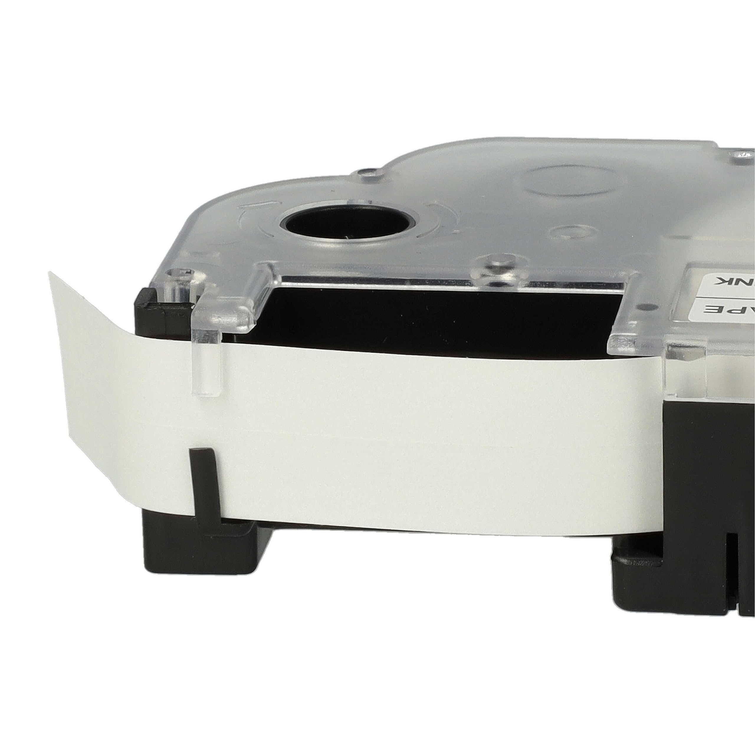 vhbw 50x Cassetta nastro sostituisce Casio XR-12WE, XR-12WE1 per etichettatrice 8m x 12 mm nero su bianco