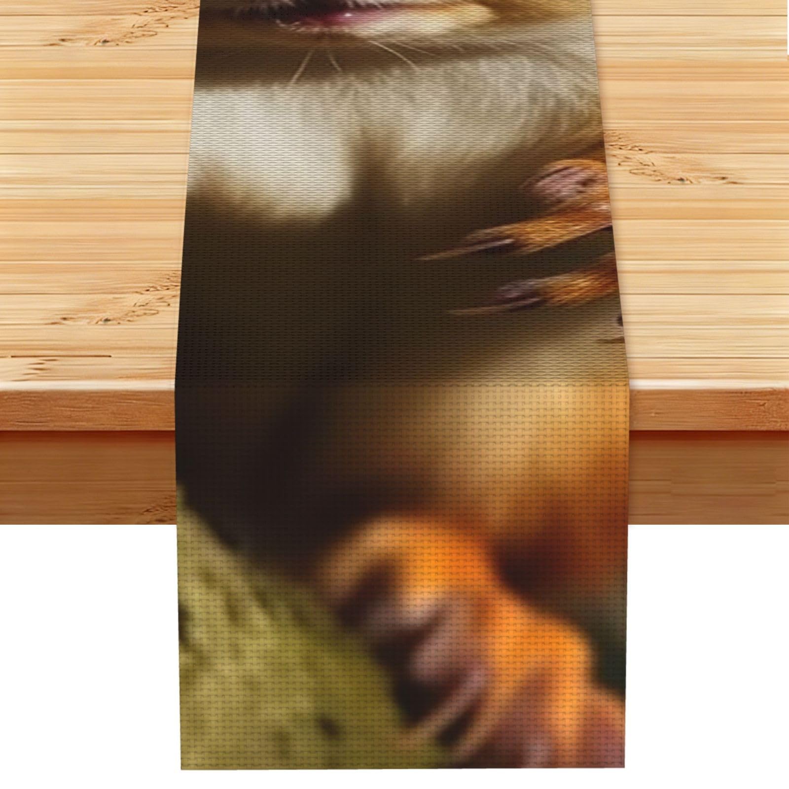 Squirrel Funny Animal Table Runner 13x72 Inch Cotton Linen Table Linen Washable Farmhouse Tablecloth Modern Abstract Art Kitchen Dinning Table Decoration for Home Party Decor