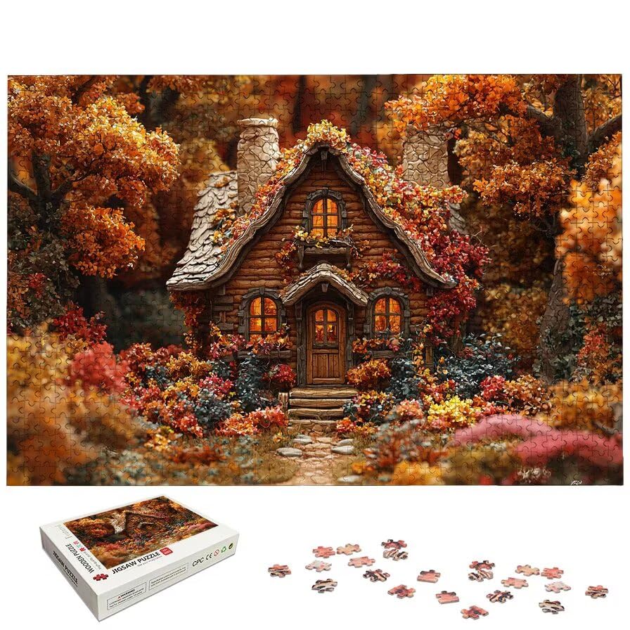 Puzzle 2000 elementów, jesienne puzzle dla dorosłych, krajobraz, drewniane puzzle dla dorosłych, puzzle dla całej rodziny, trudne puzzle, drewniane puzzle do dekoracji pokoju, prezenty, -6931