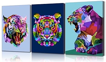 【あるがままに】虎　トラ　アクリル画　ポップアート　キャンバスF6号　BAEZ3 あるがままに】虎 トラ アクリル画 ポップアート キャンバスF6号