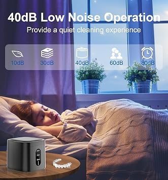2026 New Ultrasonic Retainer Cleaner Machine 45kHz Retainer Cleaner with Digital Timer & 3 Modes, 200ML Large Capacity Ultrasonic Cleaner for Dentures, Night Guards, Braces, Aligner, Jewelry (Black)