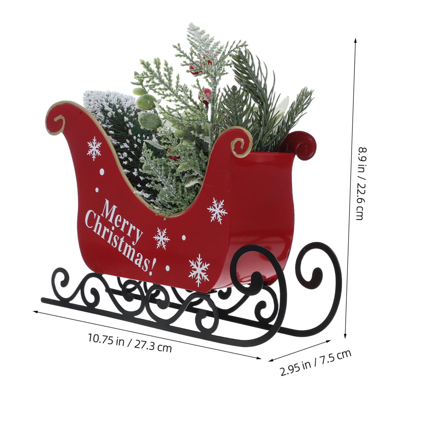Vaguelly Adorno de Navidad de Forma de Decoración de Mesa Festiva para Hogar Figura de Hierro para Navidad Sin Luz