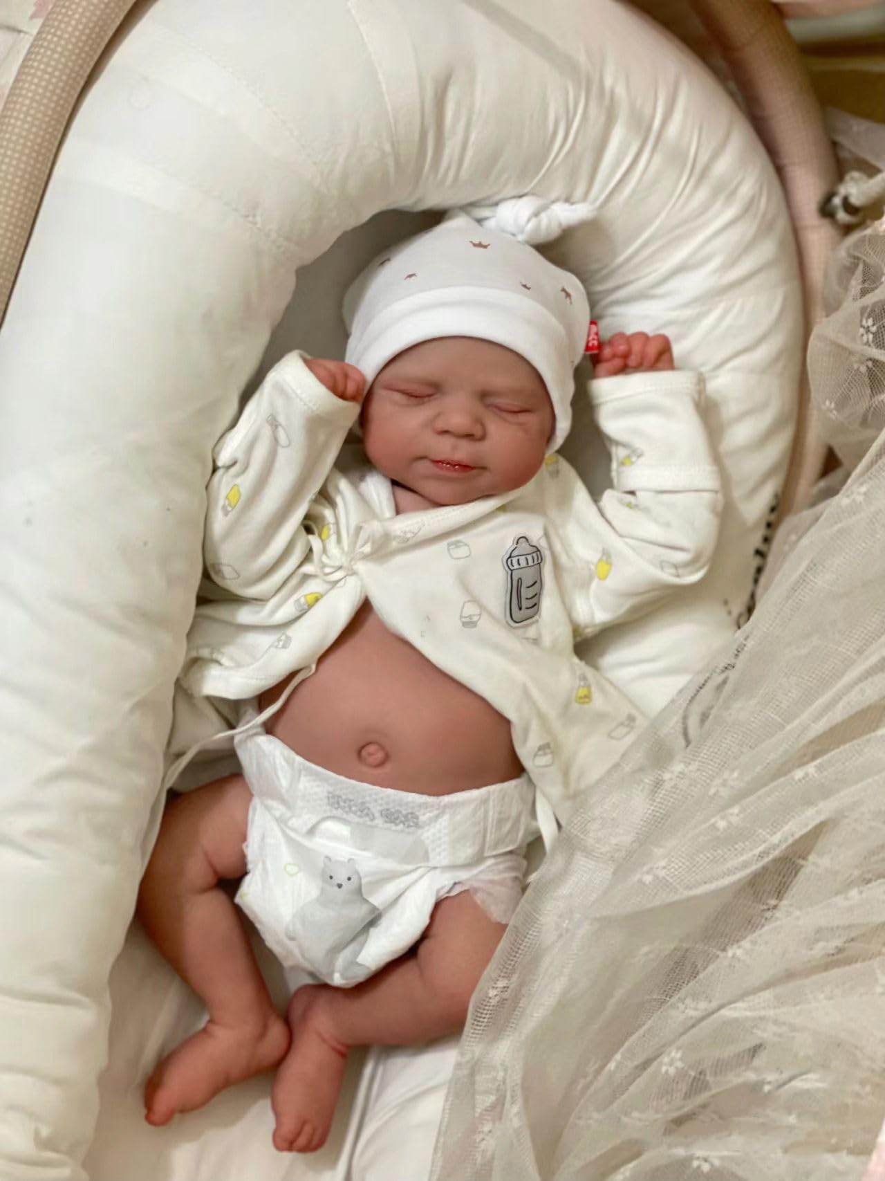 lalki Reborn dla chłopców 19 cali, ręcznie robione, realistyczne lalki Reborn, miękki korpus z tkaniny, wygląda i czuje się dokładnie jak prawdziwe dziecko, dziecko z zamkniętymi oczami