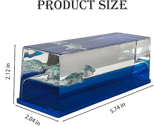 Miniatura 3 de Honsheng Figuras de tortugas marinas insumergibles, estatua, tortugas, juguete líquido líquido en una caja, decoración del hogar, regalos para