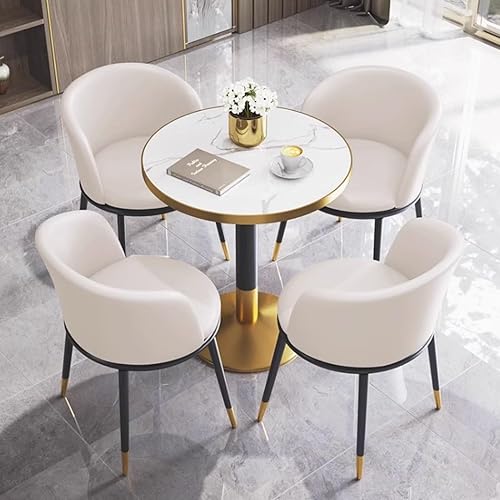 Miniatura 13 de YVYKFZD Mesa de recepción de oficina, mesa de club, mesa de centro para cocina, mesa de comedor para 4, mesa de conferencias redonda simple, mesa de