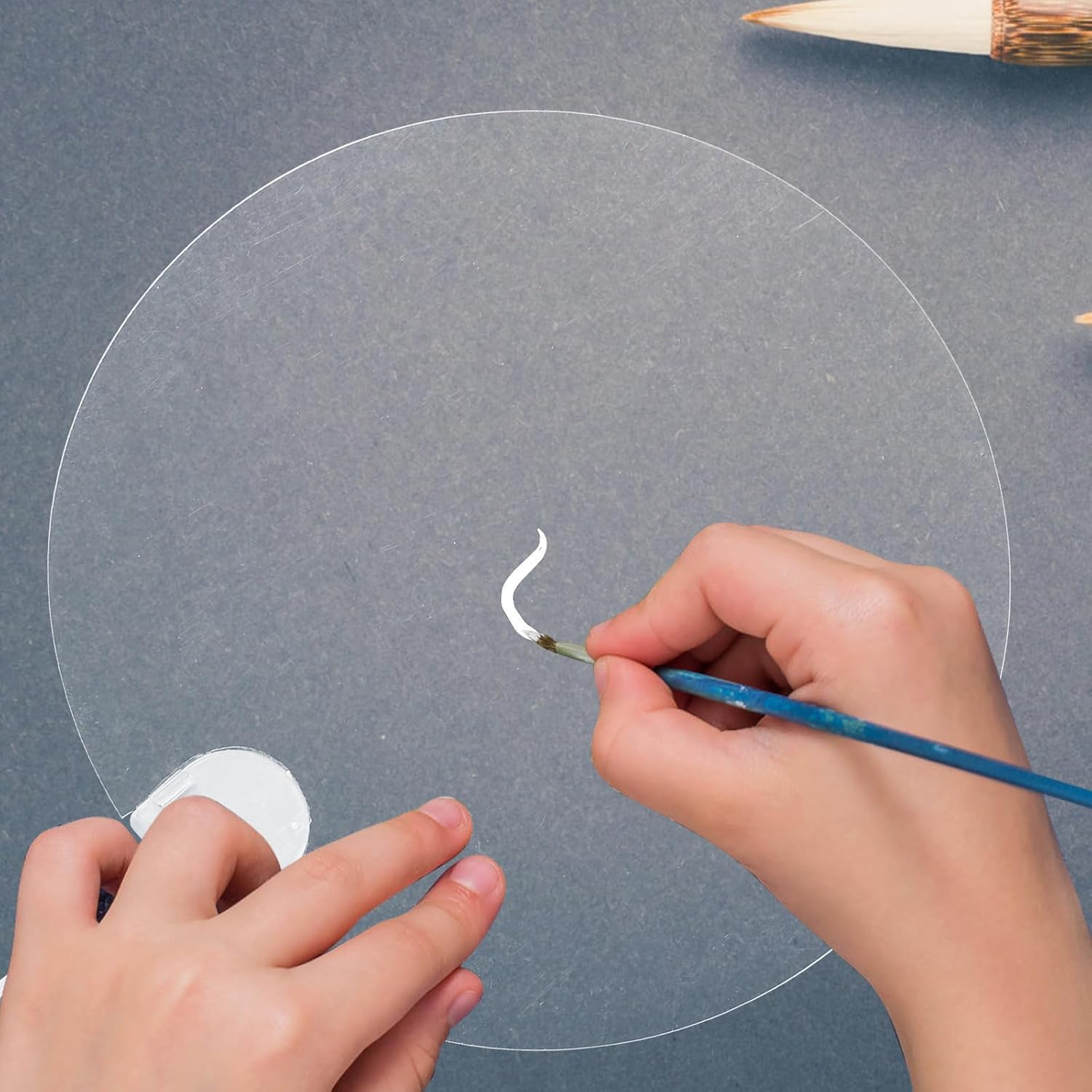 Levemolo 30pcs Blank Fan for DIY Painting, Reusable PVC Plastic