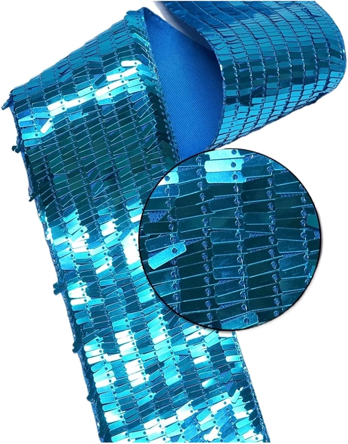 3 Inch 75MM Double Color Sequin Fabric Reversible Ribbon(Color 3,75 mm 25 Y)