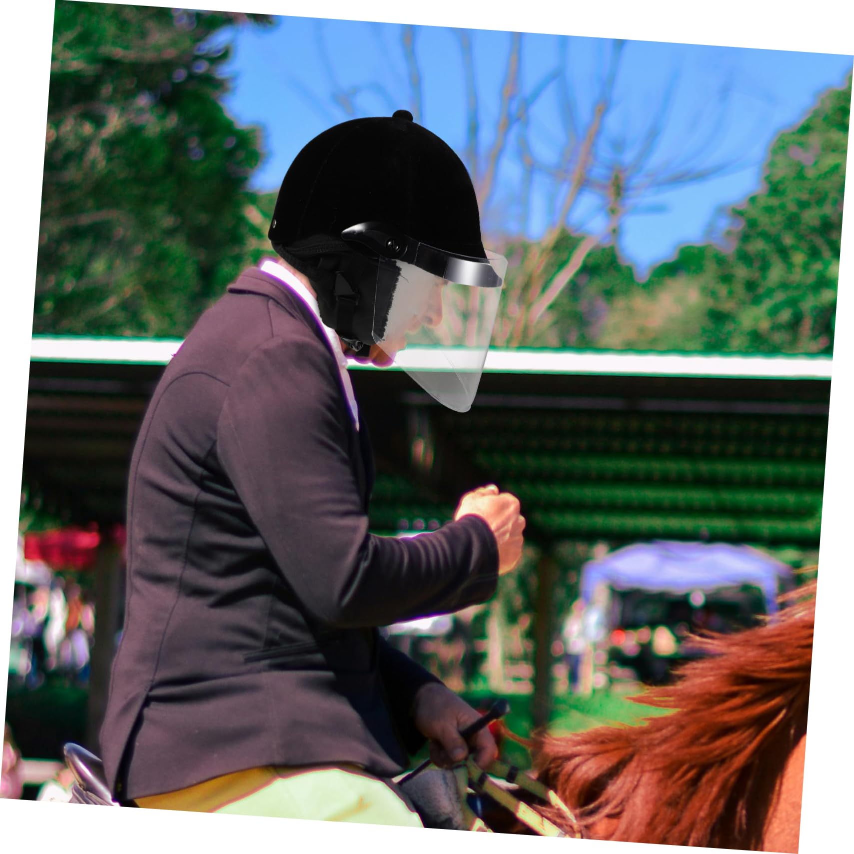 Casco da Equitazione Nero in Velluto e Plastica per Uomo e Donna | Protezione Completa Riduzione D'impatto, Uso per Ciclismo e Sport Equestre, Stile Semplice ed Elegante