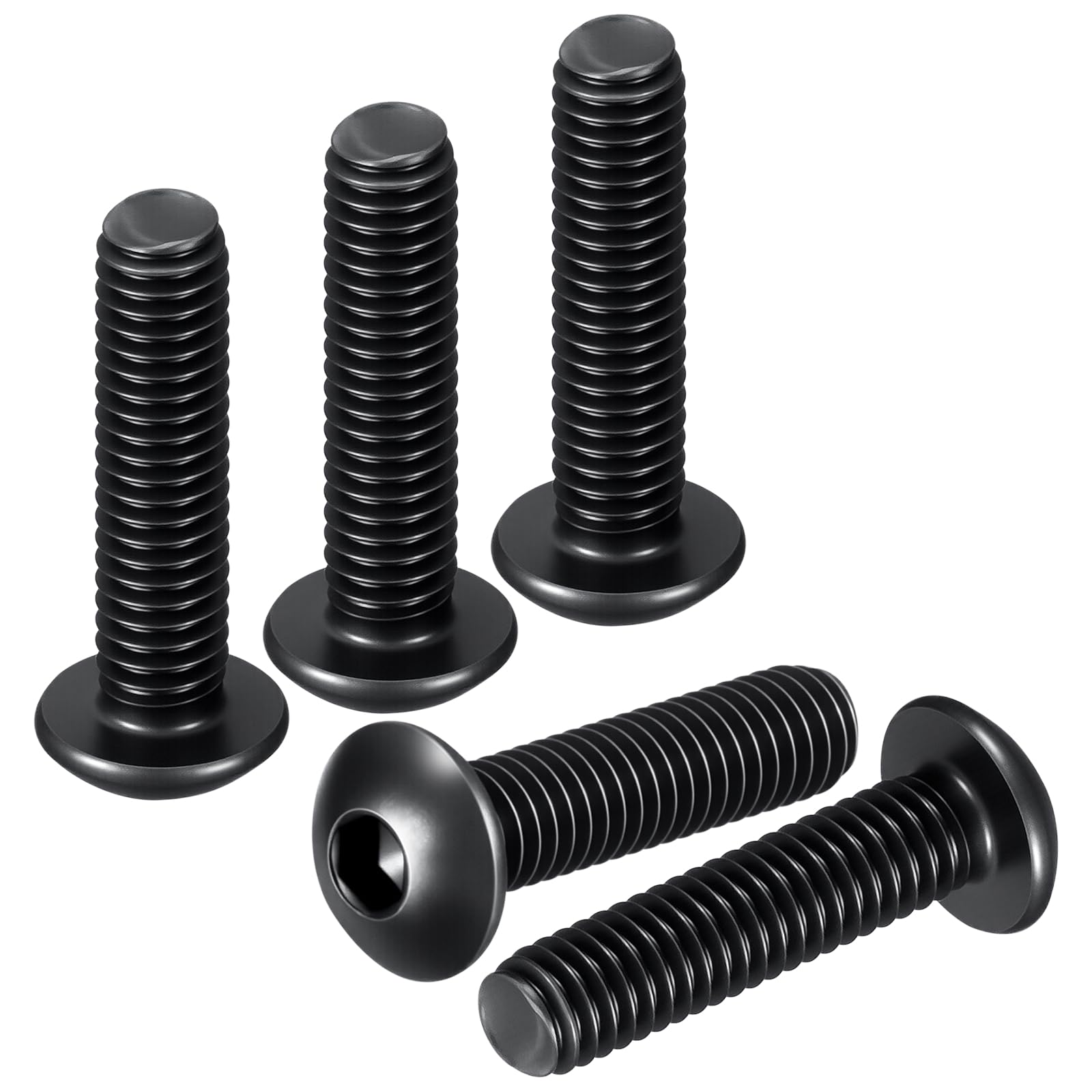DTGN M4-0.7x16mm Button Head Socket Cap Screws - 100Pack - Good for Road Bicycle, Mountain Bike, Auto, Motorcycle - Carbon Steel Black Oxide - Hex Socket Drive Fasteners — image 1