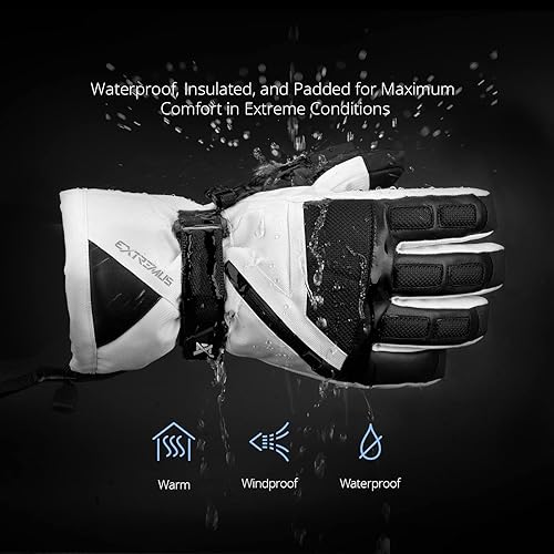 Miniatura 3 de Extremus Outlook Peak - Guantes de esquí para hombre y mujer, guantes de nieve cálidos 3M Thinsulate para clima frío, resistentes al agua y al