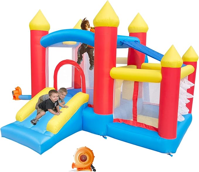 Castillo Hinchable Con Soplador Para Niños de 3 a 8 Años - Interior 312 × 272 × 200 cm