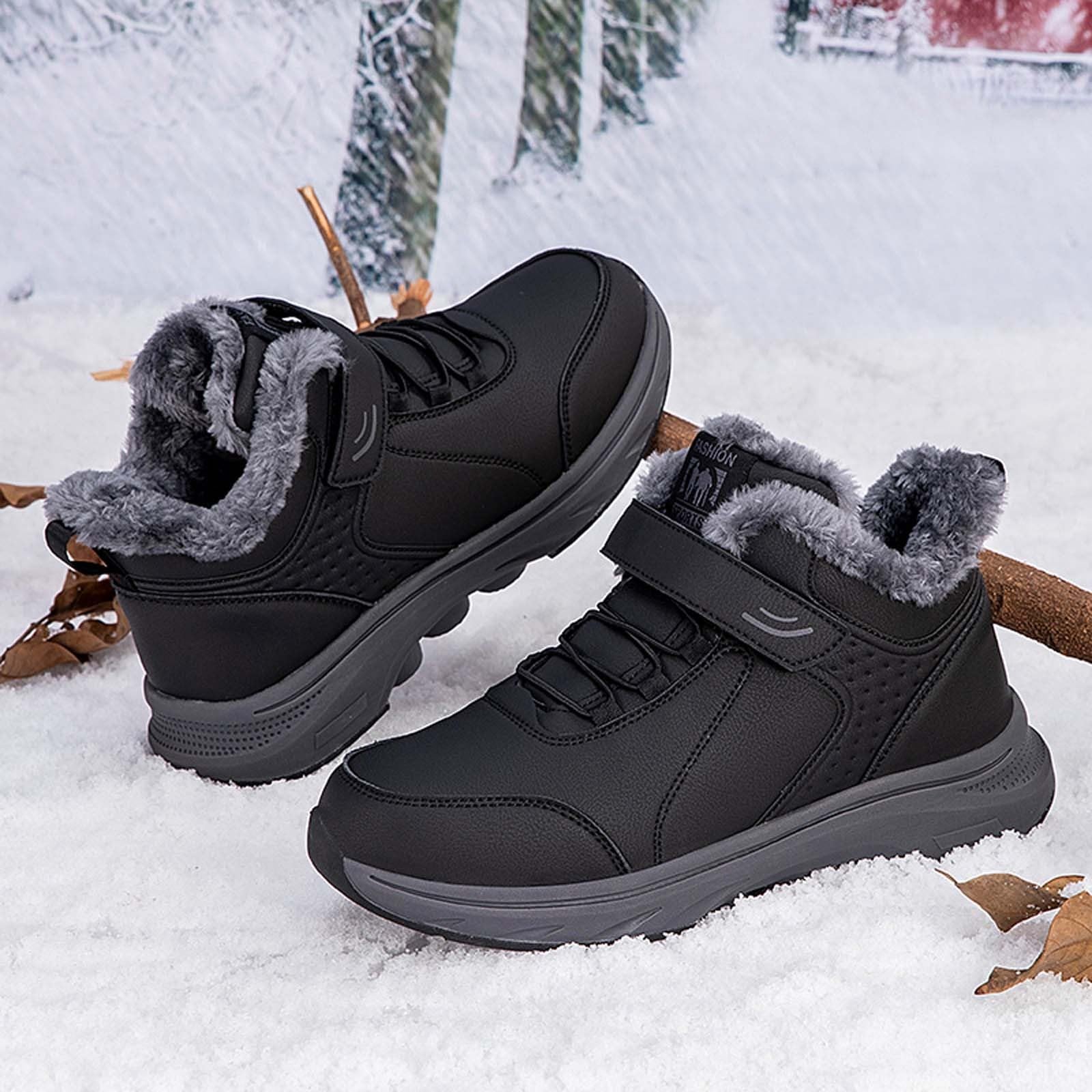 Lammfell Jack Fleecegefütterte Winterstiefel, Hohe, Fleecegefütterte, Dicke Wanderschuhe, Slipper Für Mütter Weiße Schuhe Damen Mit Absatz Badelatschen Damen 40 Extra Breite Schuhe