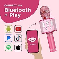 Vista 2 de Move2Play, Micrófono de karaoke para niños Incluye pegatinas y Bluetooth Regalo de cumpleaños para niños Juguete para todas las edades 2, 3