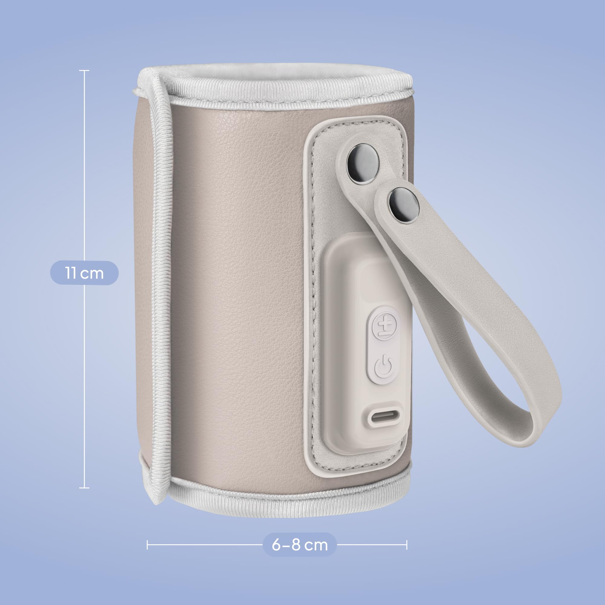 LIONELO Thermup Go Scaldabiberon portatile per mantenere la temperatura, Alimentato tramite il cavo USB Mantenere temperatura di latte e pappe neonato, Scaldabiberon auto, Senza BPA Piccolo e leggero