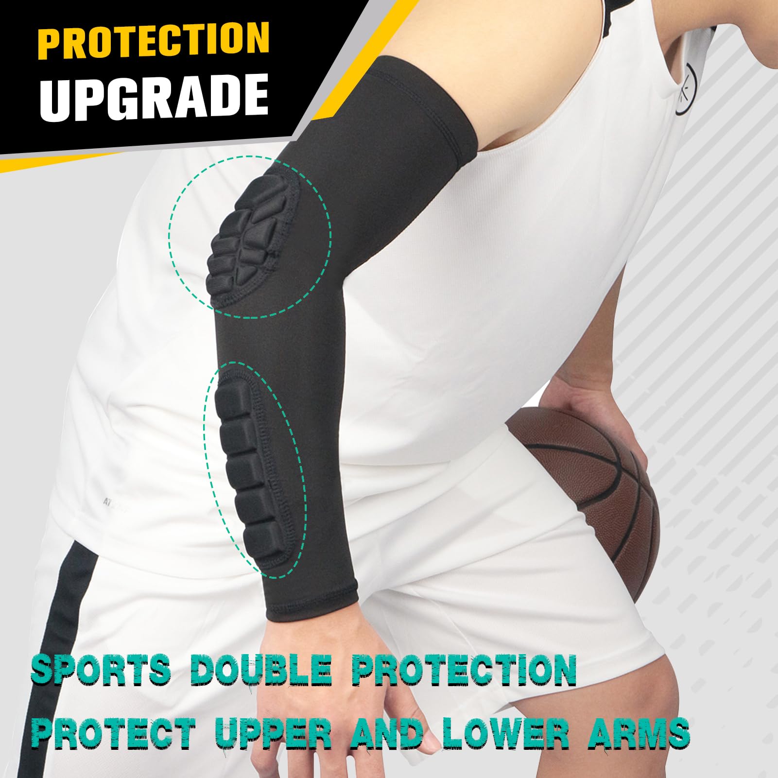 Coudière Basketball Protege Coude Respirable Souple Coudière 1 Paire Manchette Bras Homme Femmes Tapis Bras Football Danse Handball Volleyball Coudiere Protection