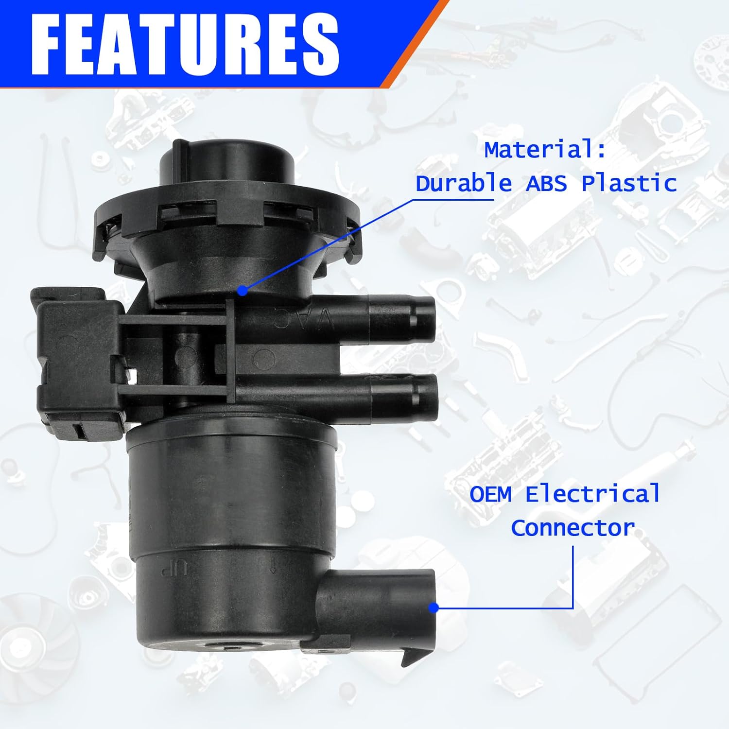 CP415 Vapor Canister Purge Valve Solenoid For 97-04 Jeep Wrangler 94-01 Jeep Cherokee 96-2006 Dodge Ram 1500 2500 3500 Chrysler Plymouth Replaces 911-213 4669475AB 911213