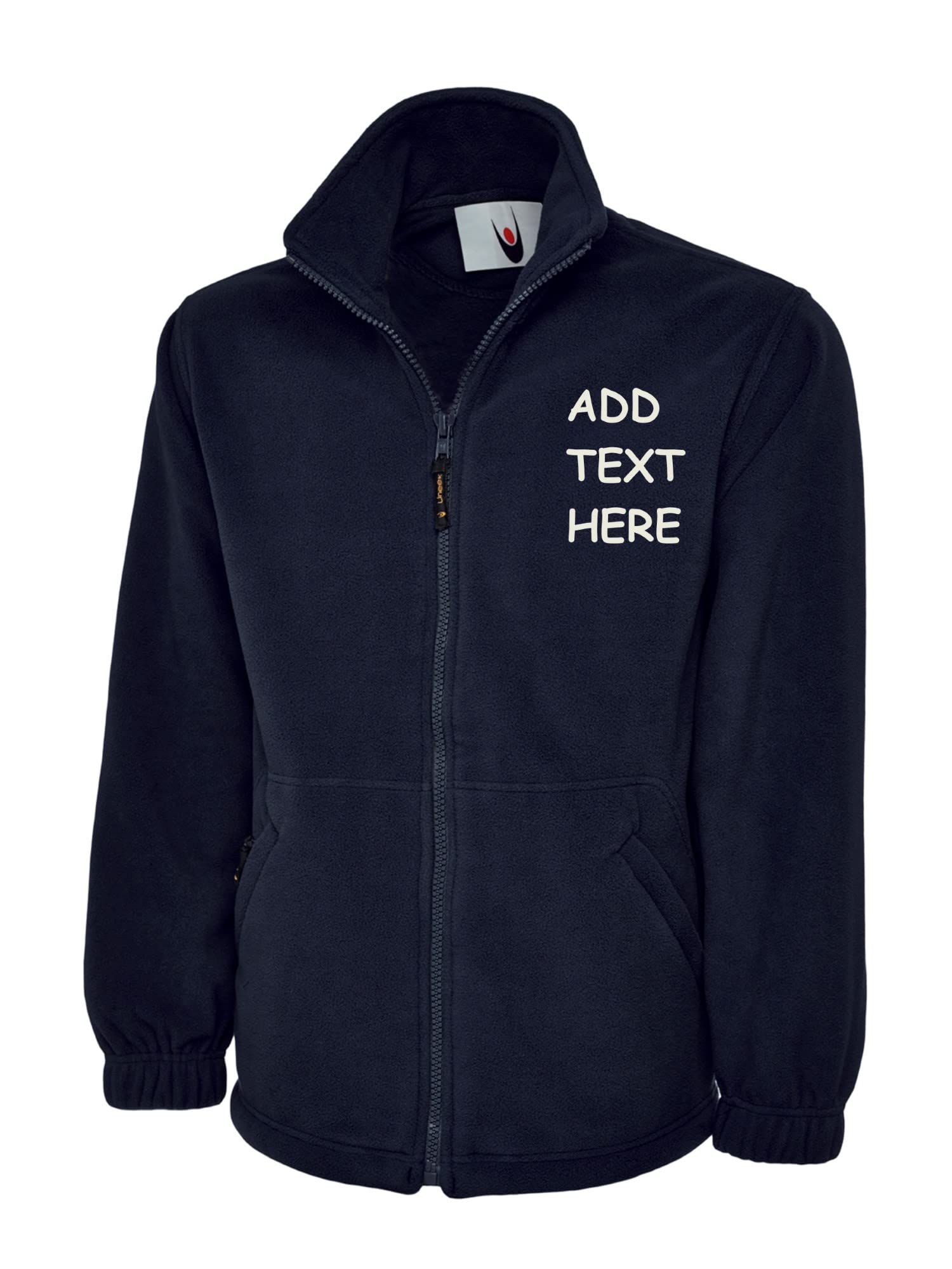 CustomPremium Personalised Embroidered Custom full zip fleece text logo or Plain Workwear Unisex Jacket
