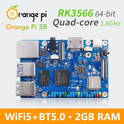 Miniatura 8 de 3B 2G con módulo eMMC de 256 GB RK3566 Quad Core 64 Bit Single Board Computer, 1.8 GHz Frecuencia WiFi Bluetooth Run Orange Pi OS, Android, Debian,