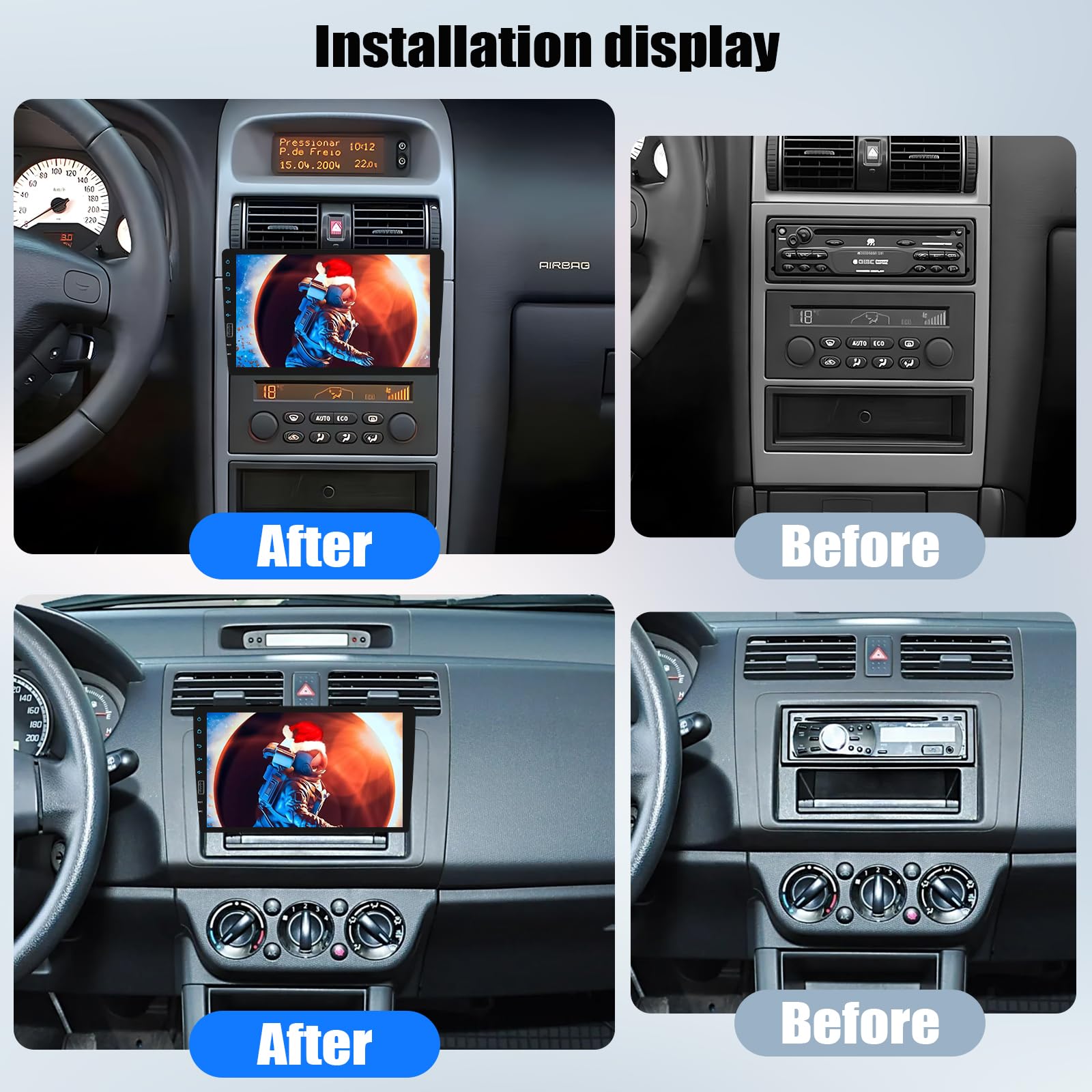 CAMECHO Autoradio 1 Din con Senza Fili Carplay Android Auto Schermo 9 Pollici Bluetooth Radio Touch Display con Telecamera Posteriore Mirror Link FM SWC USB Comandi al Volante