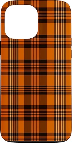 iPhone 13 Pro Max Fall Plaid Halloween Naranja y Negro Acción de Gracias Otoño Case