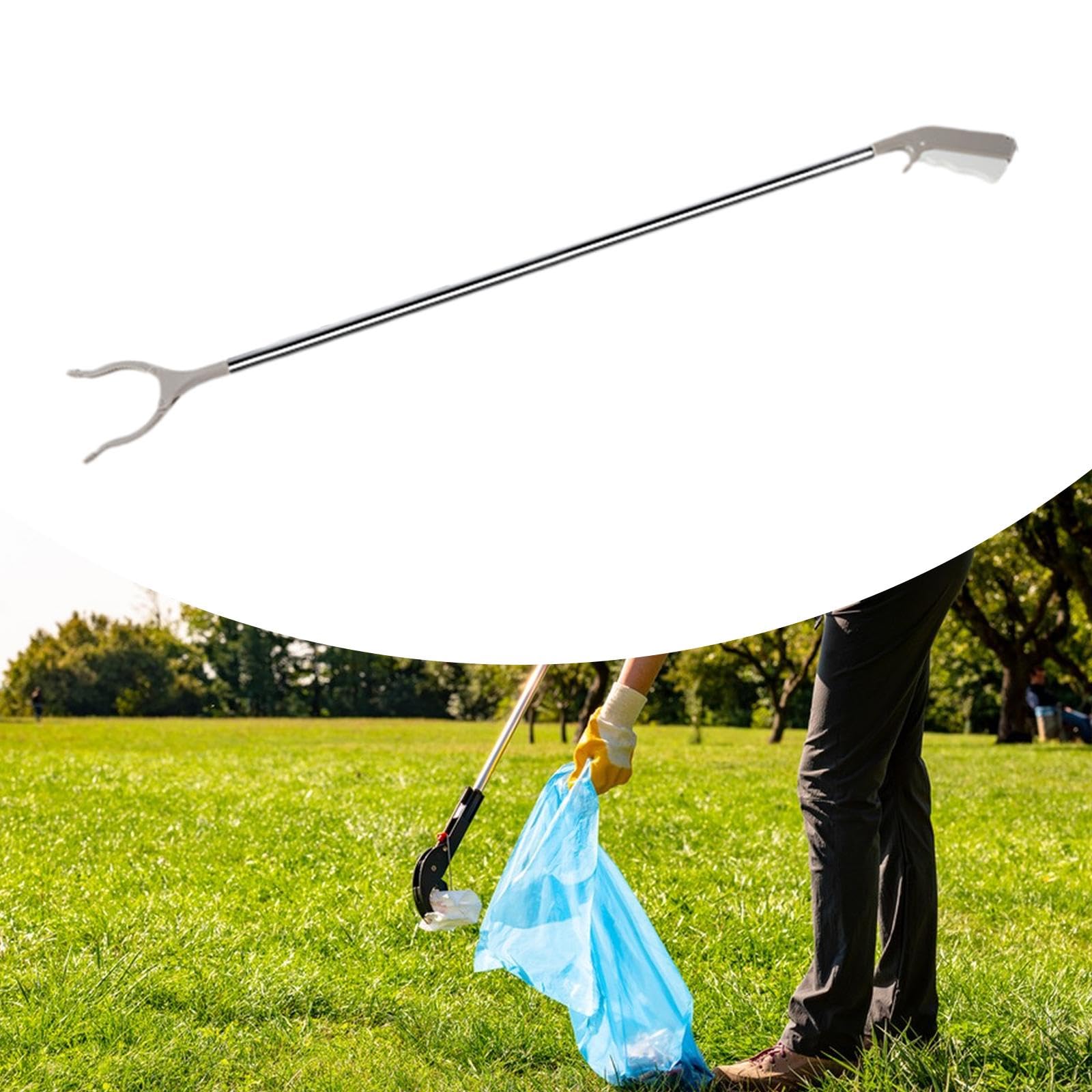 Pince à Déchets Ramasseur D'Ordures Poignée Ergonomique Outil D'Assistance Pince Robuste Adaptée à Ménage Collecte de Déchets Camping Bureau, 120cm