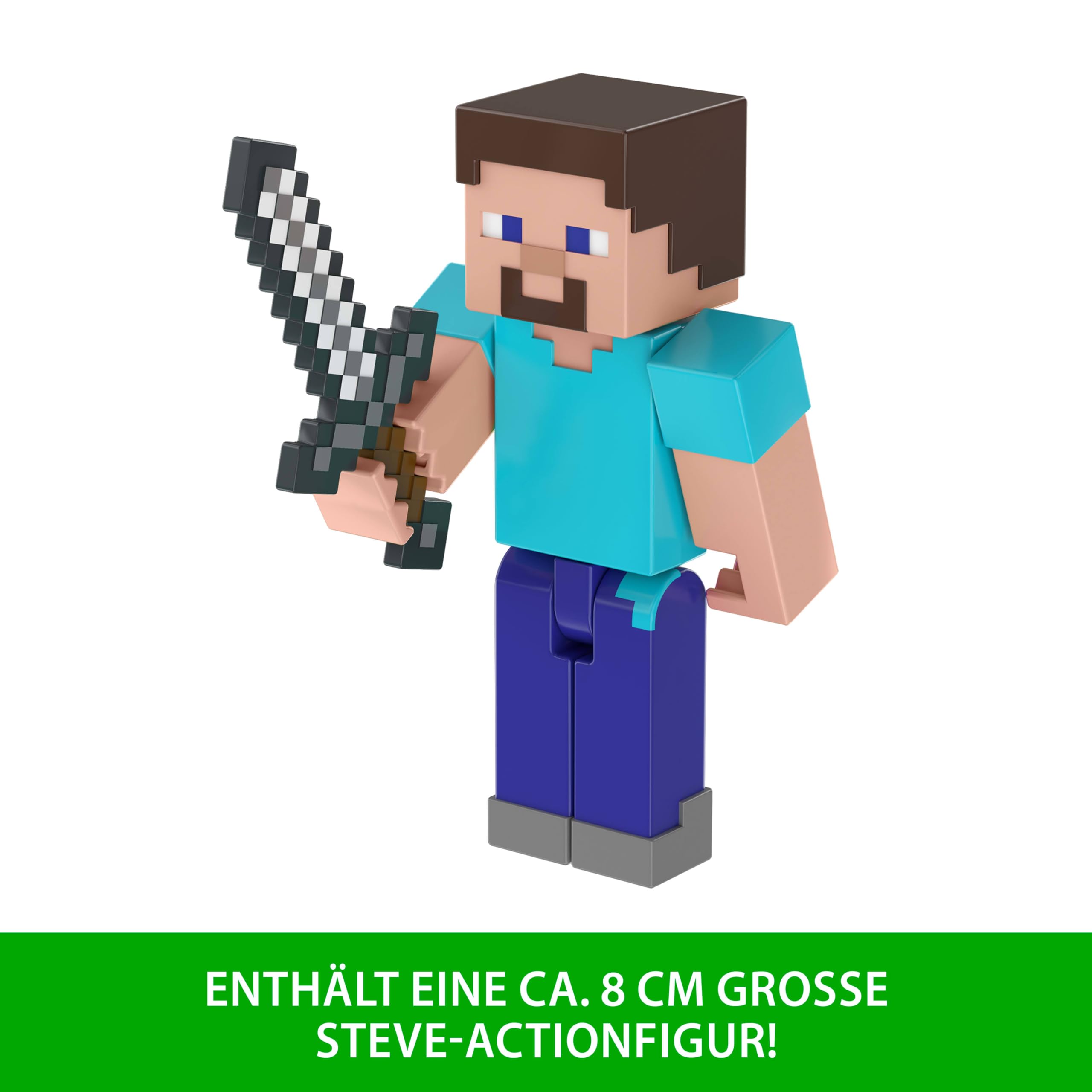 Mattel Minecraft Dorfüberfall-Set mit 3 Figuren und Zubehör | 8,3 cm großes Sammelset enthält Steve, für Videospielspieler & Kids (Amazon Exclusive)
